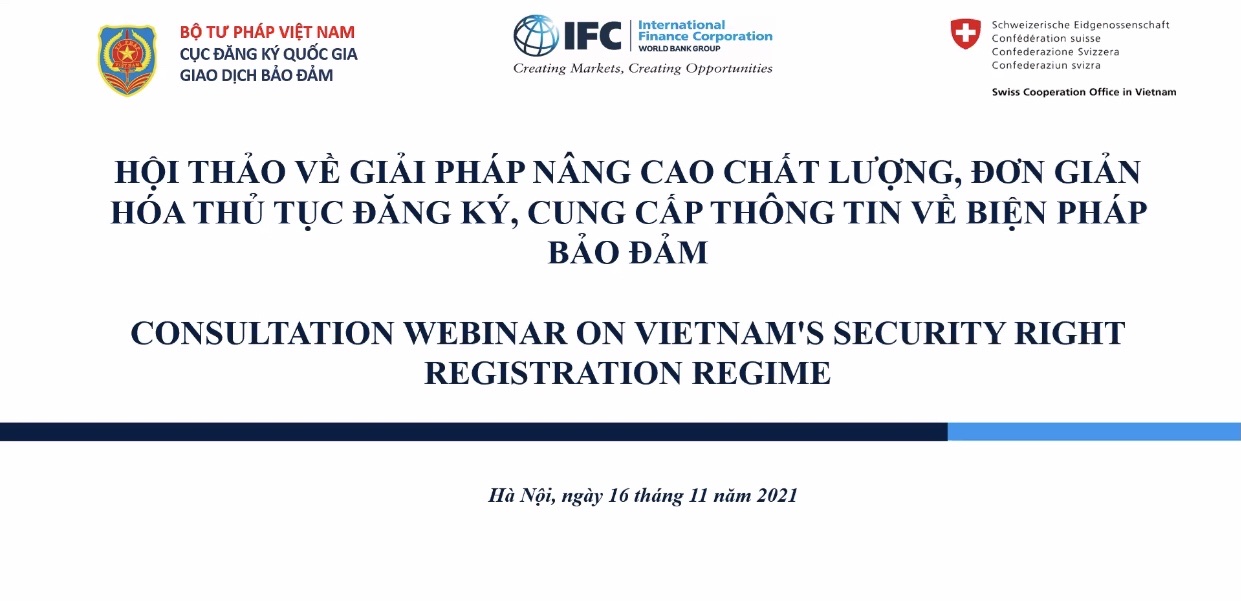 Hội thảo trực tuyến về giải pháp nâng cao chất lượng, đơn giản hóa thủ tục đăng ký, cung cấp thông tin về biện pháp bảo đảm bằng tài sản